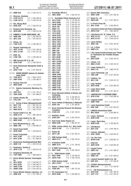 Bulletin 2011/27 - European Patent Office