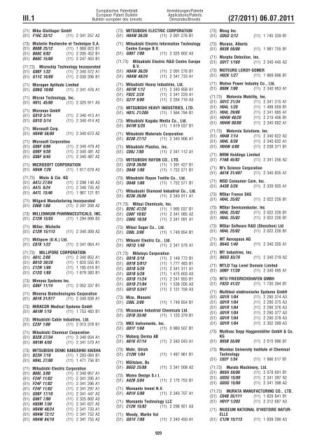 Bulletin 2011/27 - European Patent Office