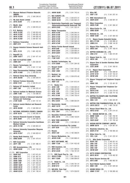 Bulletin 2011/27 - European Patent Office