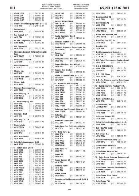 Bulletin 2011/27 - European Patent Office