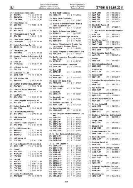 Bulletin 2011/27 - European Patent Office