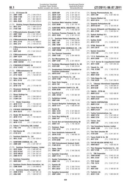 Bulletin 2011/27 - European Patent Office