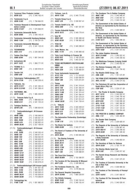 Bulletin 2011/27 - European Patent Office