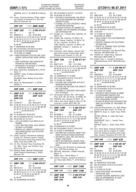 Bulletin 2011/27 - European Patent Office