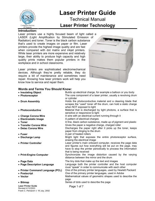 Laser Printer Guide - Wiesbaden High School