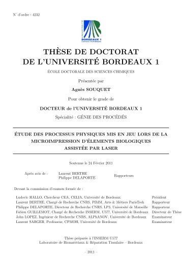 th`ese de doctorat de l'universit´e bordeaux 1 - Université Bordeaux 1