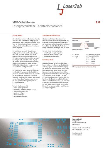 SMD-Schablonen Lasergeschnittene ... - LaserJob GmbH