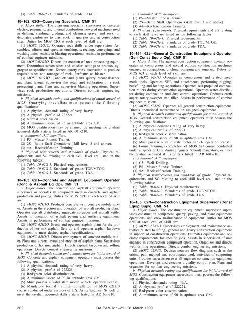 Military Occupational Classification and Structure - U.S. Army