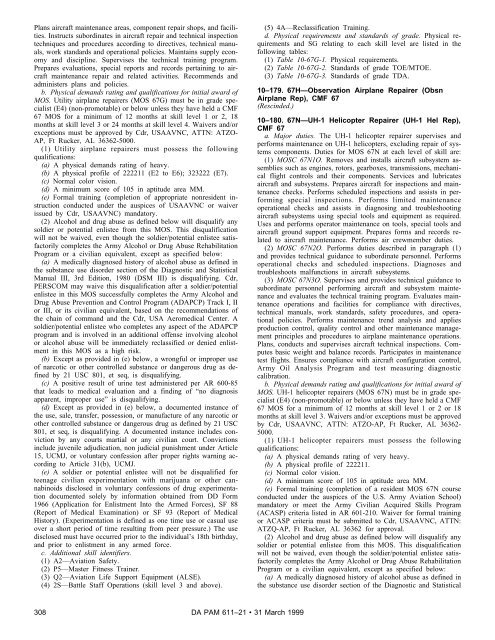 Military Occupational Classification and Structure - U.S. Army