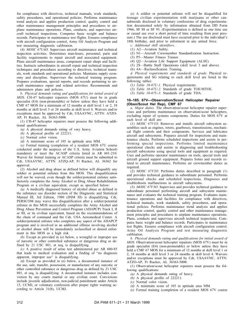 Military Occupational Classification and Structure - U.S. Army