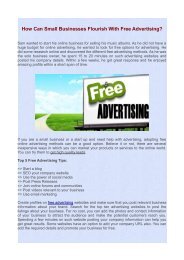 How Can Small Businesses Flourish With Free Advertising