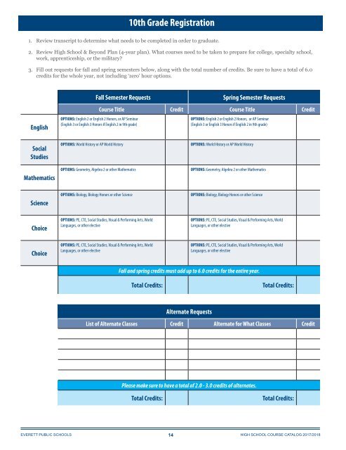 High School Course Catalog