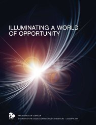 illuminating a world of opportunity - Canadian Photonics Consortium