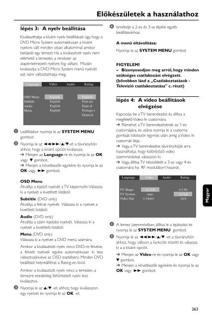 Philips Micro-cha&icirc;ne DVD - Mode d&rsquo;emploi - HUN