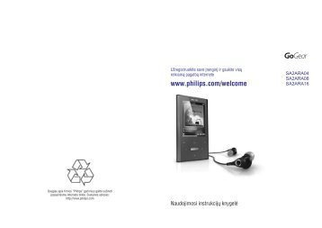 Philips GoGEAR Baladeur MP4 - Mode dâemploi - LIT