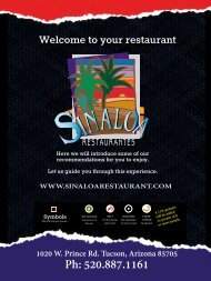 Sinaloa Restaurant Menu