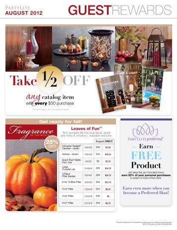 PartyLite Guest Rewards: August 2012