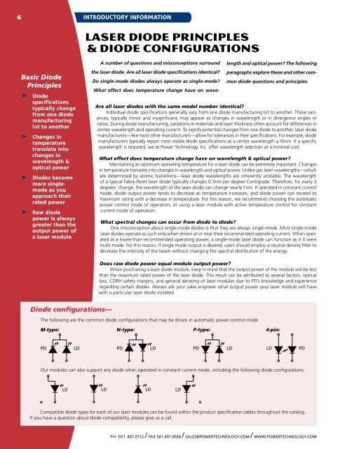 Laser Diode Products for the OEM - Power Technology, Inc.