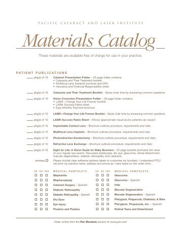 Materials Catalog - PCLI