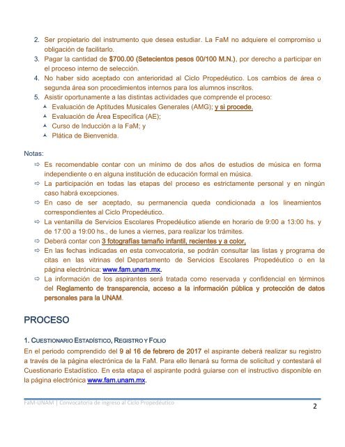 CONVOCATORIA CICLO PROPEDÉUTICO