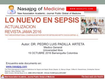 SEPSIS 2016 ACTUALIZACION JAMA DR. PEDRO