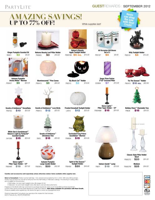 amazing SavingS! UP TO 77% OFF! - PartyLite