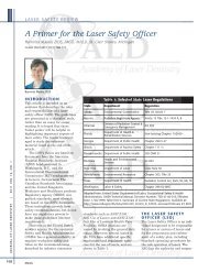 A Primer for the Laser Safety Officer - Academy of Laser Dentistry