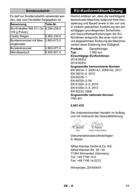 Karcher SG 4/4 - manuals