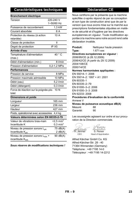 Karcher Nettoyeur haute pression K 214 + T50 - manuals