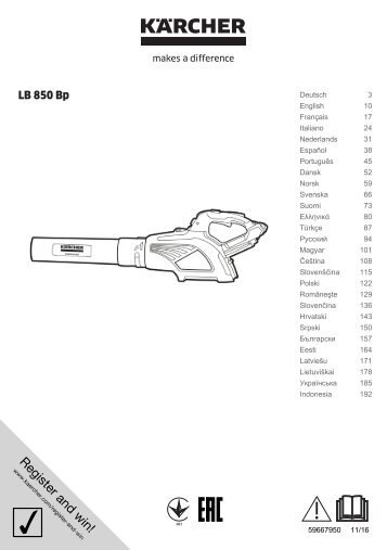 Karcher LB 850 Bp - manuals
