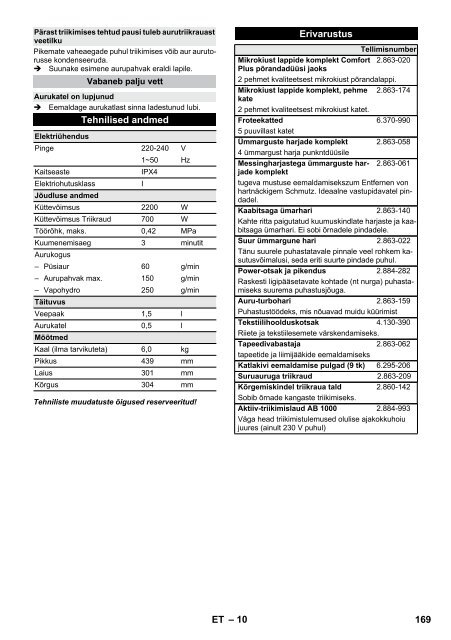 Karcher SC 5 Premium + IronKit - manuals