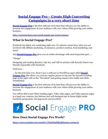 Social Engage Pro review-$16,400 Bonuses & 70% Discount 