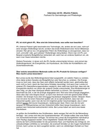 Interview mit Dr. Afschin Fatemi, Facharzt für Dermatologie ... - Philips