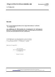 Bericht - Abgeordnetenhaus von Berlin