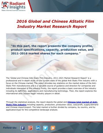 2016 Global and Chinese AStatic Film Industry Market Research Report