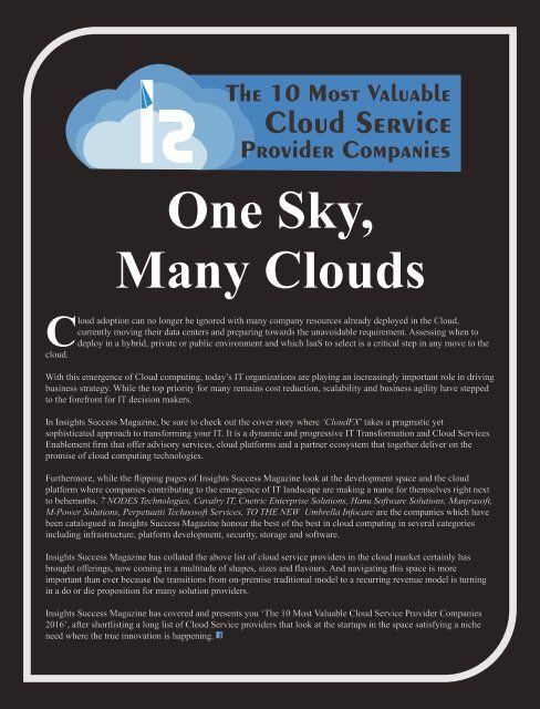 Insights Success The 10 Most Valuable Cloud Service Provider Companies