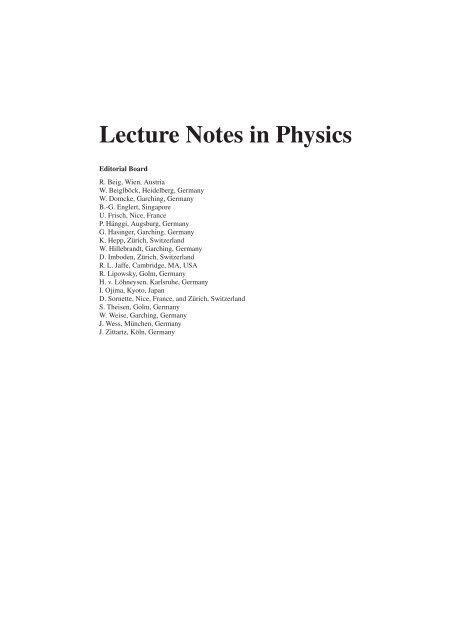 Lecture Notes In Physics