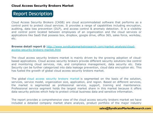 Cloud Access Security Brokers Market