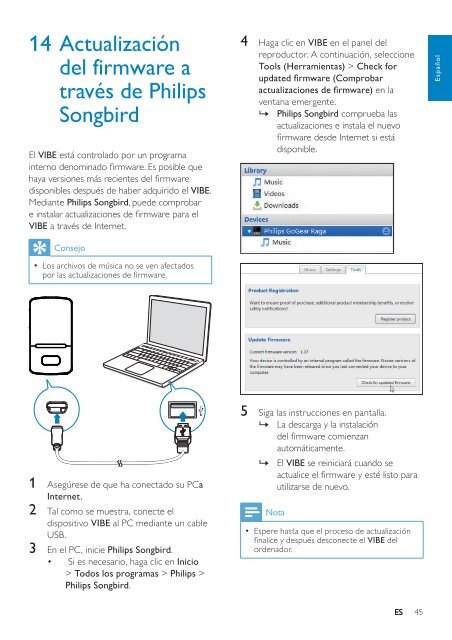 Philips GoGEAR Baladeur MP4 avec station d'accueil - Mode d&rsquo;emploi - ESP