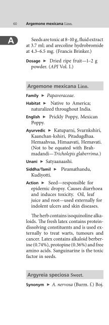 Indian Medicinal Plants An Illustrated Dictionary