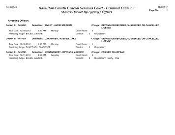 Hamilton County General Sessions Court - Criminal Division