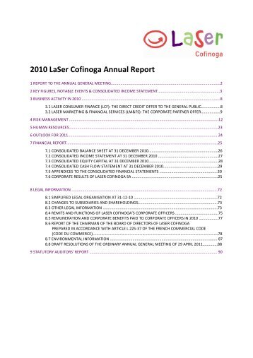 2010 laser cofinoga annual report - lasergroup.eu