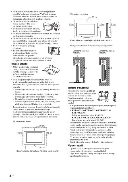 Sony KDL-40S2530 - KDL-40S2530 Istruzioni per l'uso Ceco