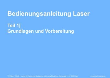 Bedienungsanleitung Laser Teil 2 - TU Wien