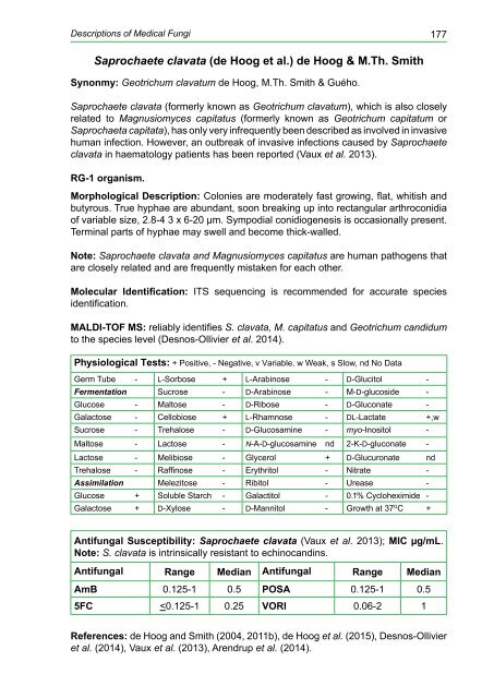 DESCRIPTIONS OF MEDICAL FUNGI