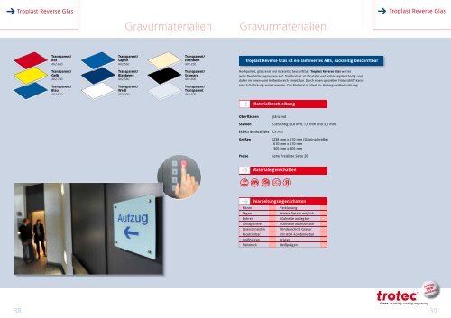 Beschriften & Beschildern mit Trotec Material www - Trotec Laser Inc