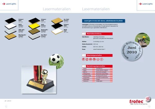 Beschriften & Beschildern mit Trotec Material www - Trotec Laser Inc