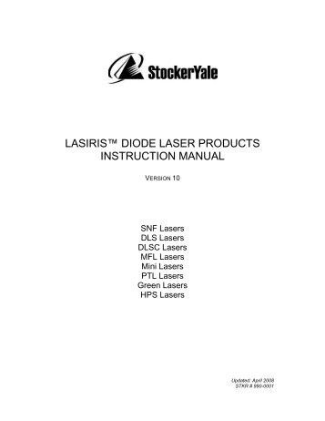 LASIRIS™ DIODE LASER PRODUCTS INSTRUCTION MANUAL
