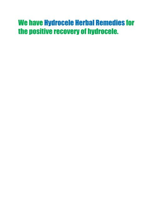 Herbal Remedie for Hydrocele