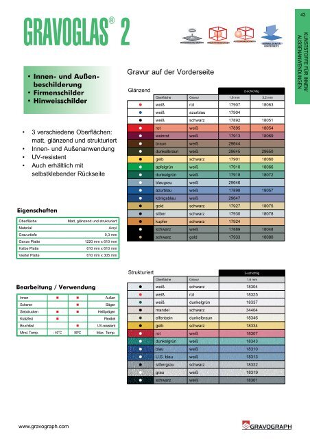 MATERIALKATALOG - Gravograph